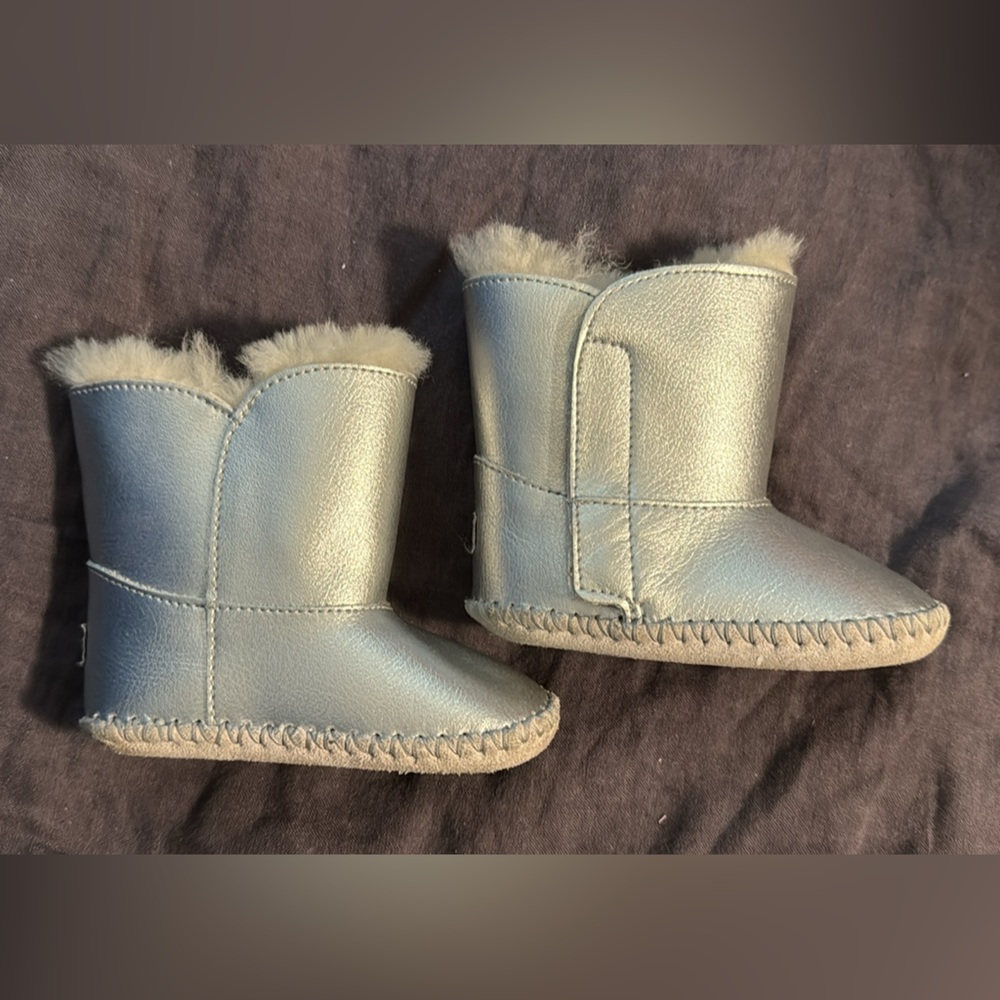 UGG Silver Fur Lined Baby Boots